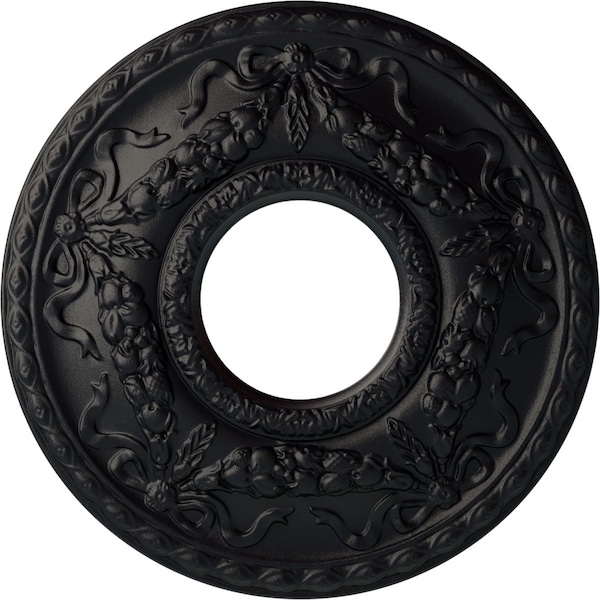 Ekena Millwork Hurley Ceiling Medallion (Fits Canopies up to 7 1/4"), 22 1/8"OD x 7 1/4"ID x 1 3/4"P, Steel Gray CM26HUSGS - main